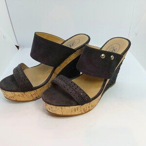 Black Wedge Sandals